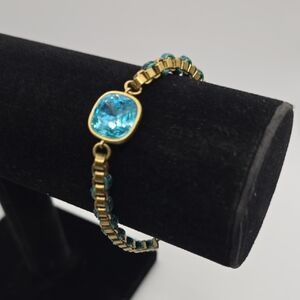 Silpada K&R Gold and Aqua Gem Bracelet